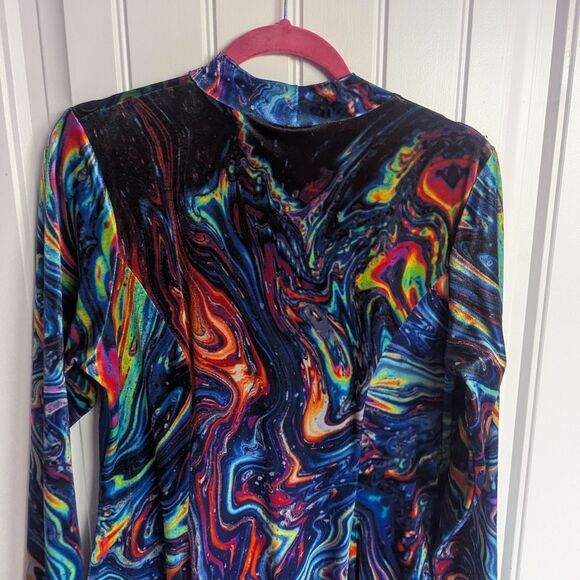 Blackmilk - XXL I BLEED GASOLINE VELVET LONG SLEEVE EVIL MINI DRESS - Picture 5 of 10